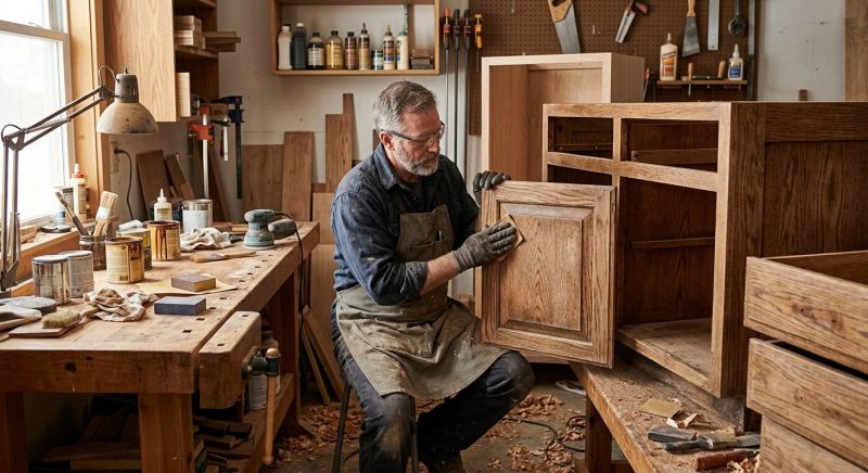 Oak Cabinet Refinishing in Carmel, IN