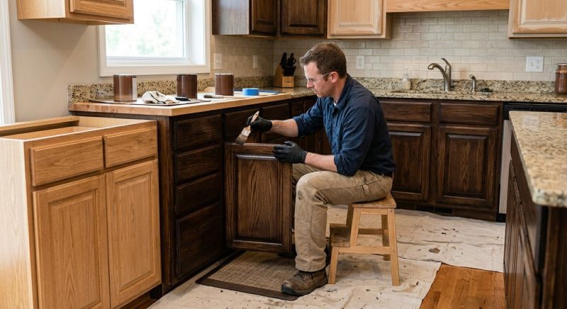 Wood Cabinet Staining in Bloomington, IN